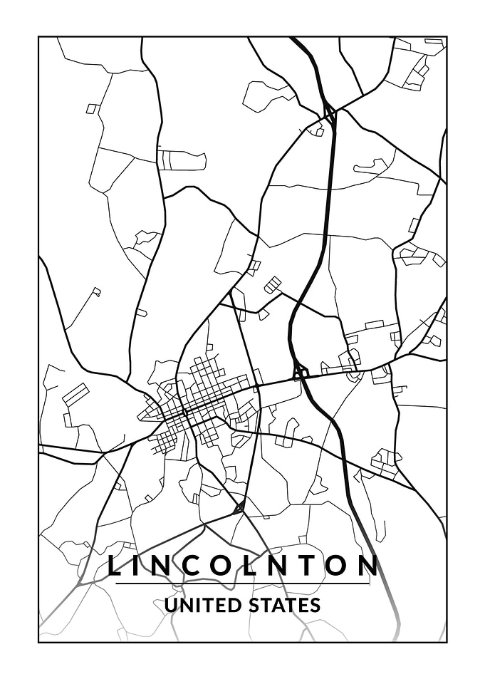 Lincolnton of map