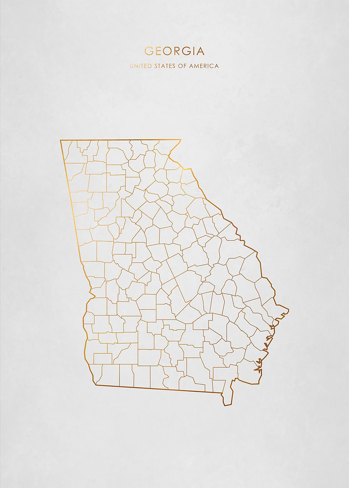 Gold Georgia State Map