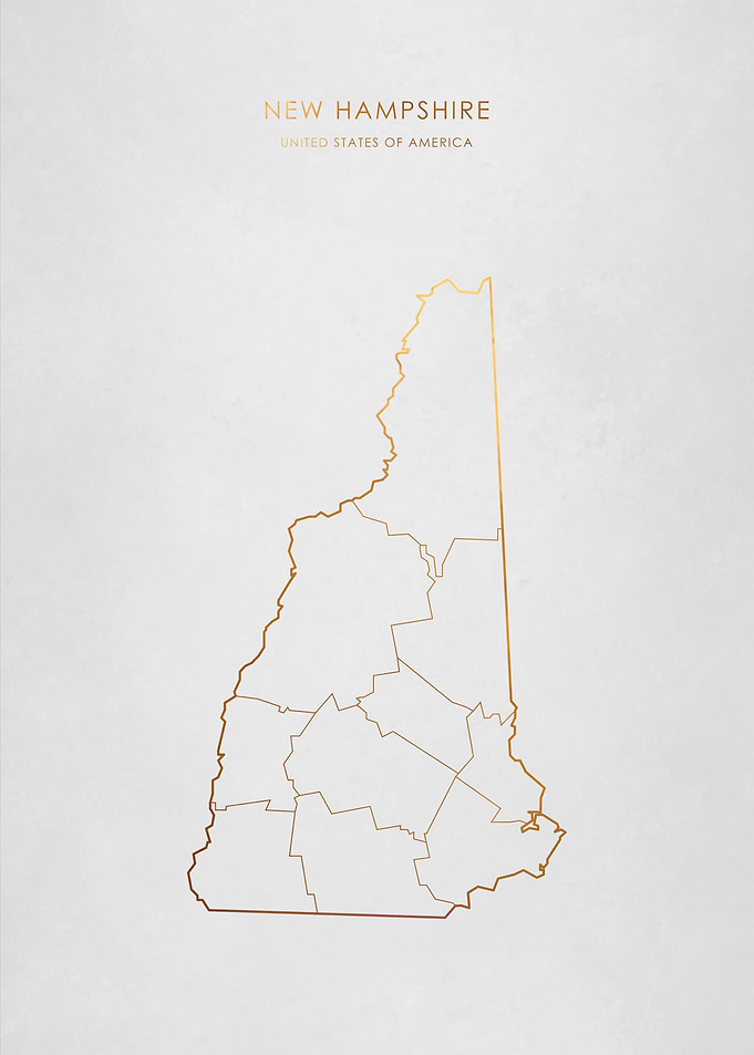 Gold New Hampshire Map