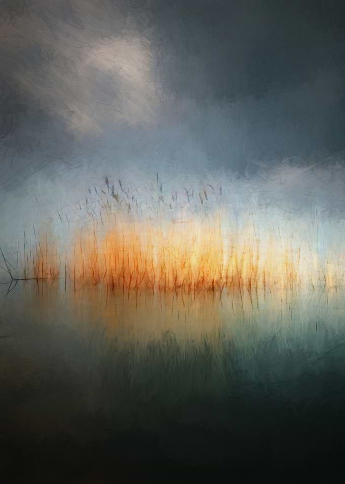 Misty lake