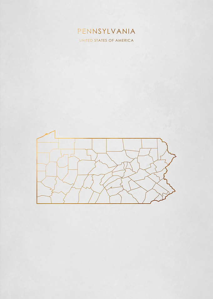 Gold Pennsylvania Map