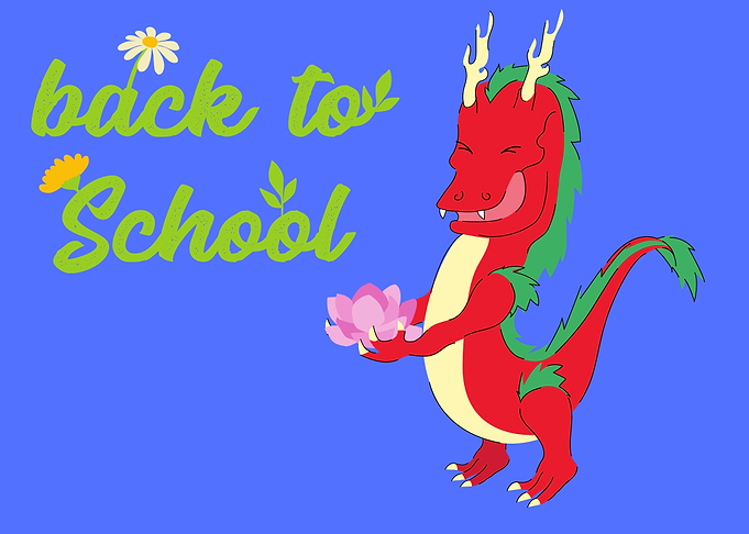 Dragon with flowers