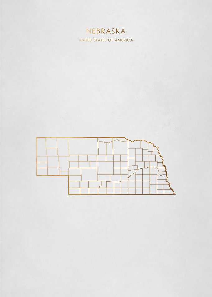 Gold Nebraska State Map