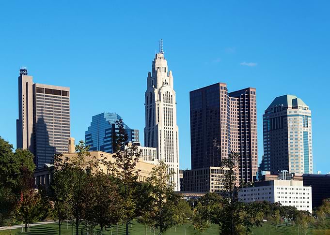 The Columbus Ohio skyline
