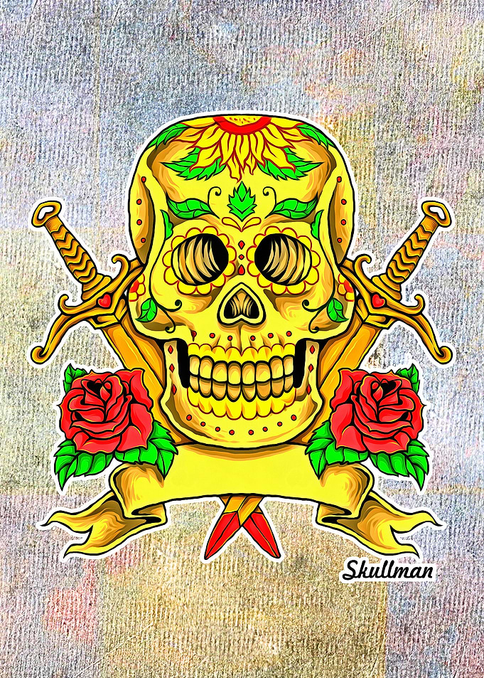 Colorful Sugar Skull Art
