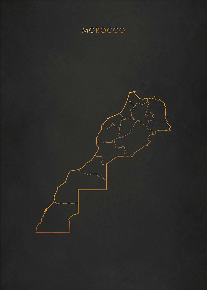 Gold Morocco Map