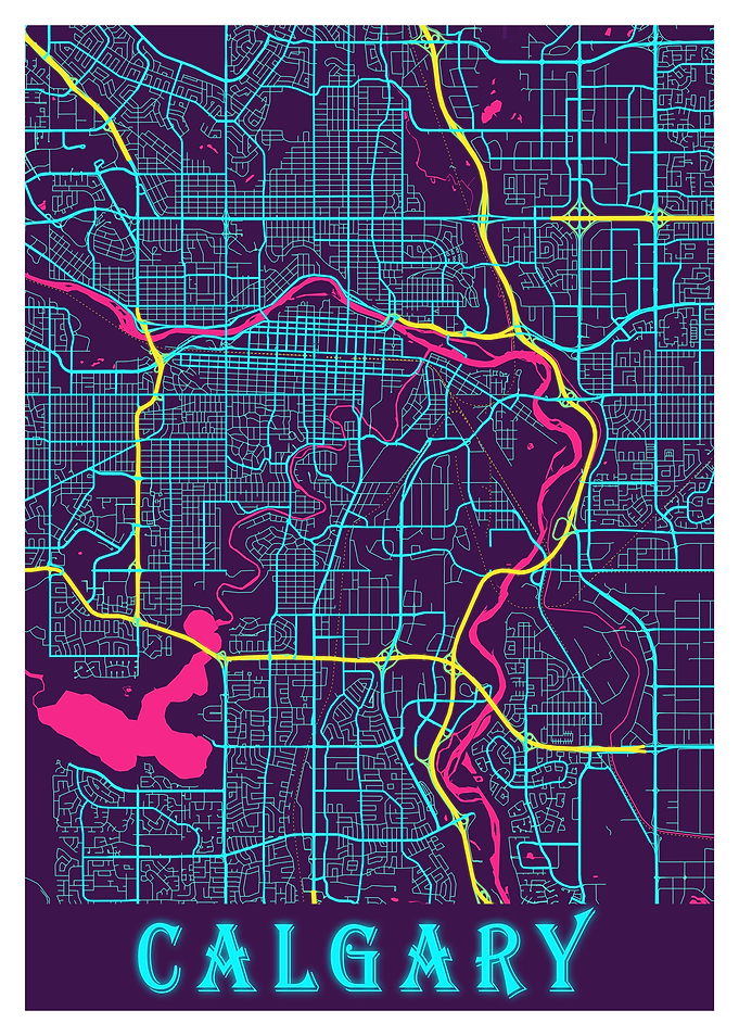 Chicago Neon City Map