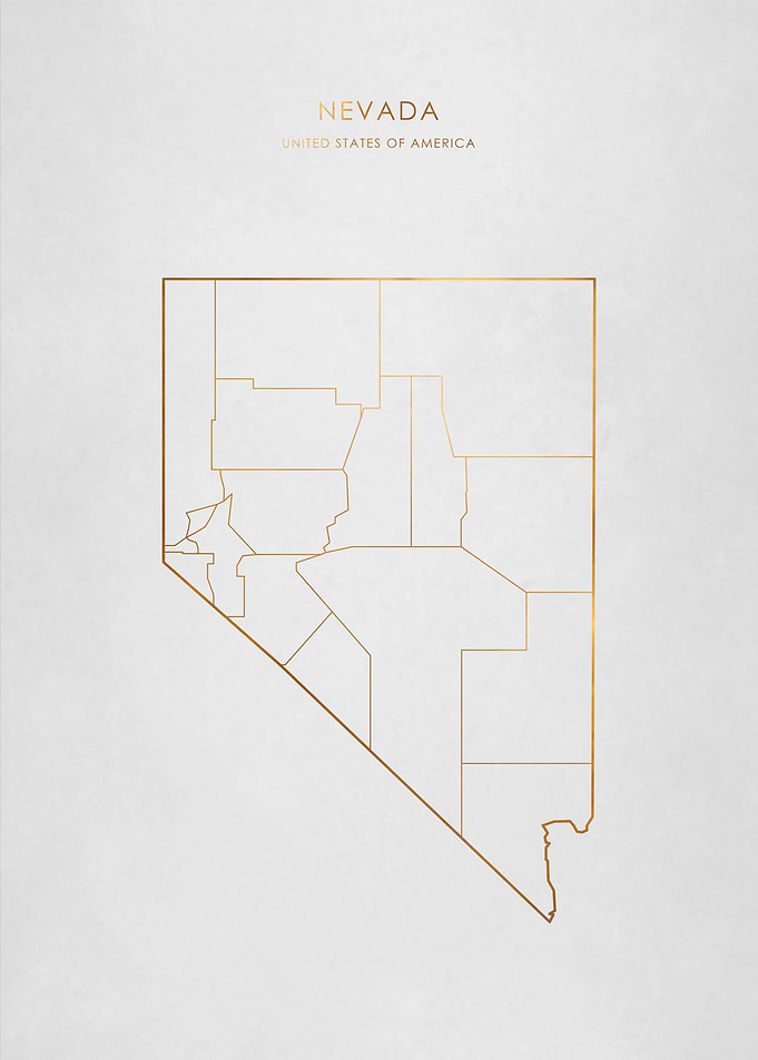 Gold Nevada State Map