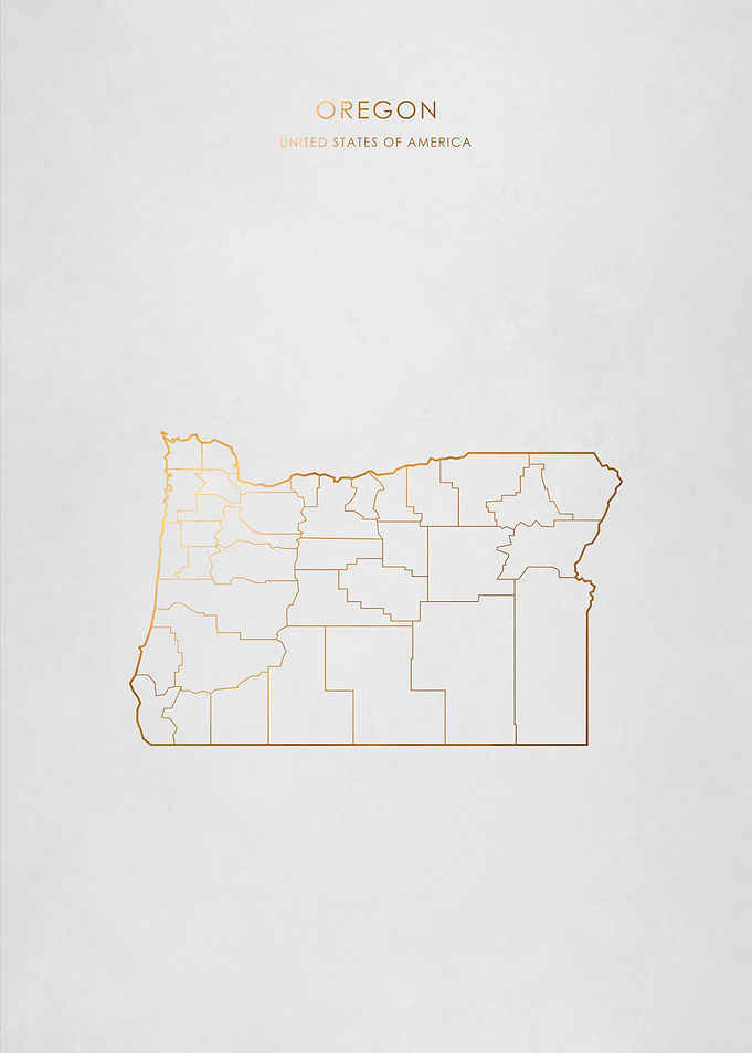 Gold Oregon State Map