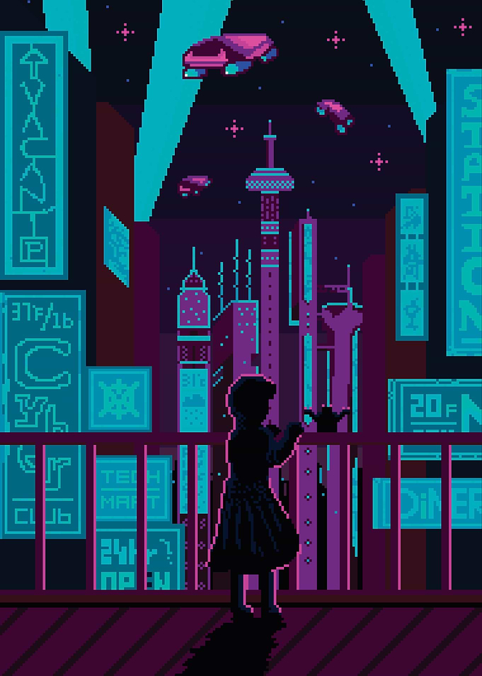 Cyberpunk Scenery PixelArt