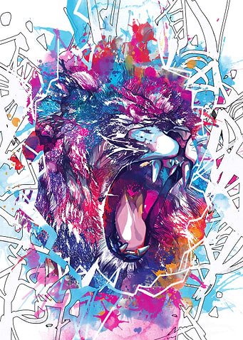 angry lion