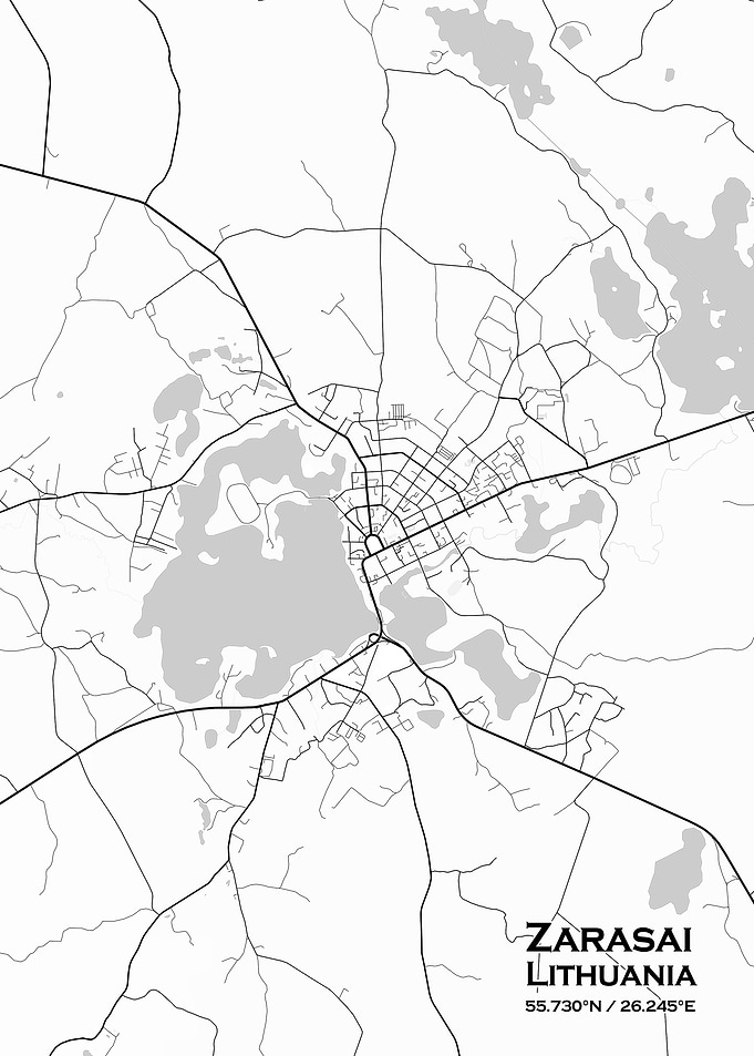 Zarasai White Map