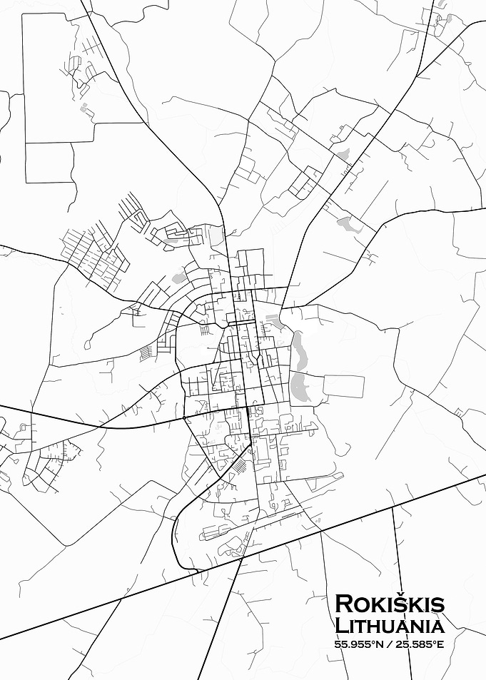 Rokiskis White Map