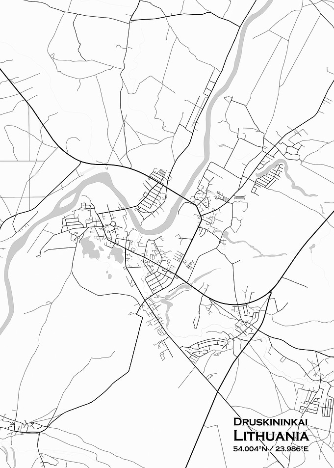 Druskininkai White Map
