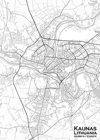 Kaunas White Map