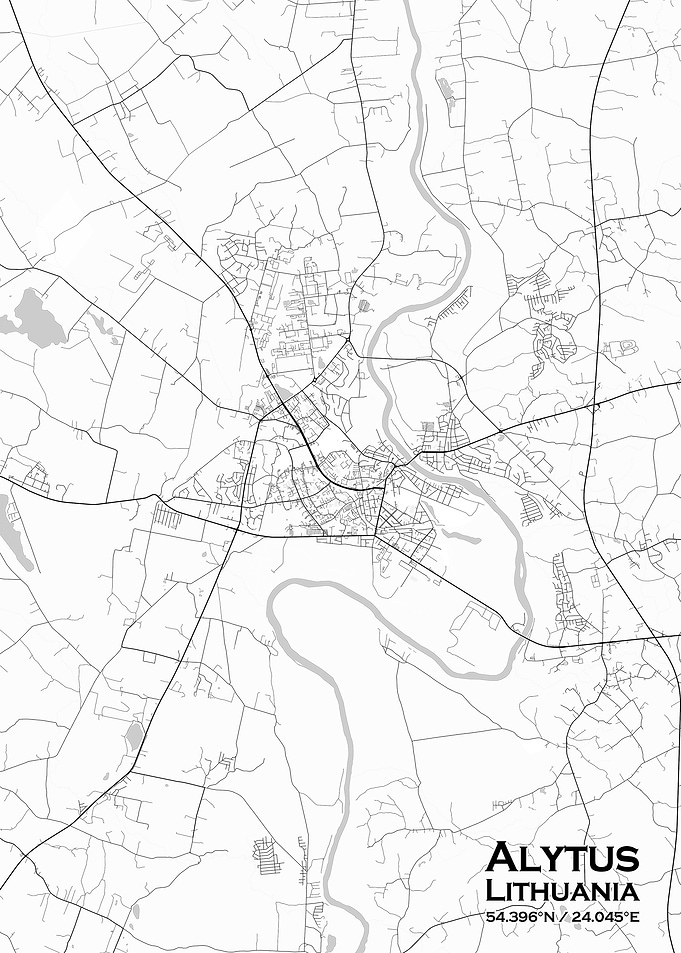 Alytus White Map