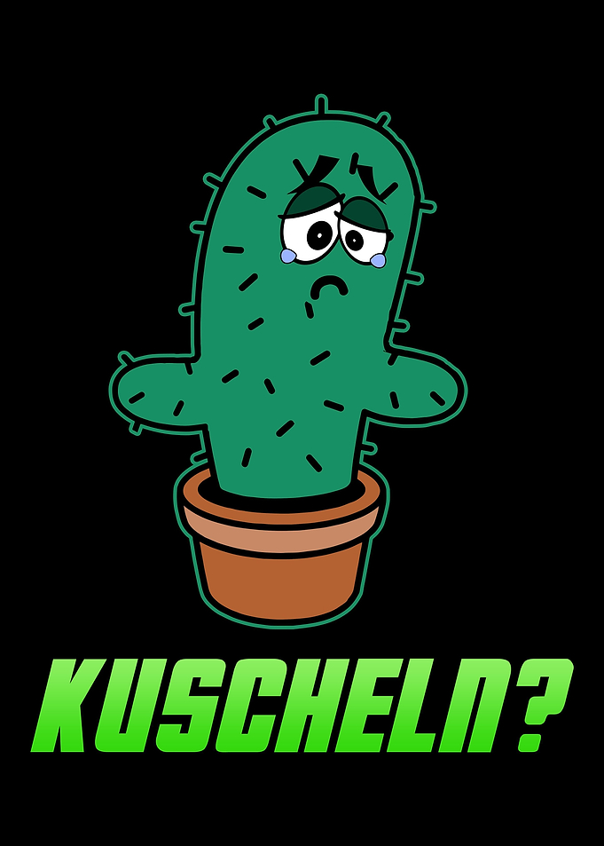 Cactus cuddling sad cactus
