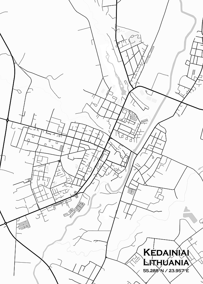 Kedainiai White Map