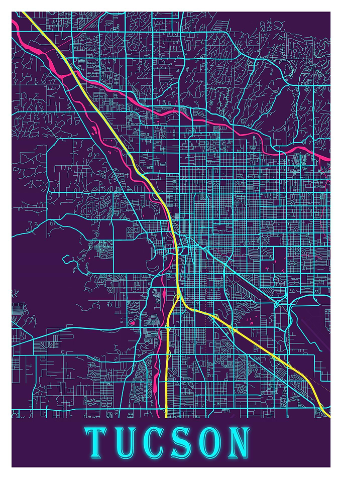 Tucson Neon City Map