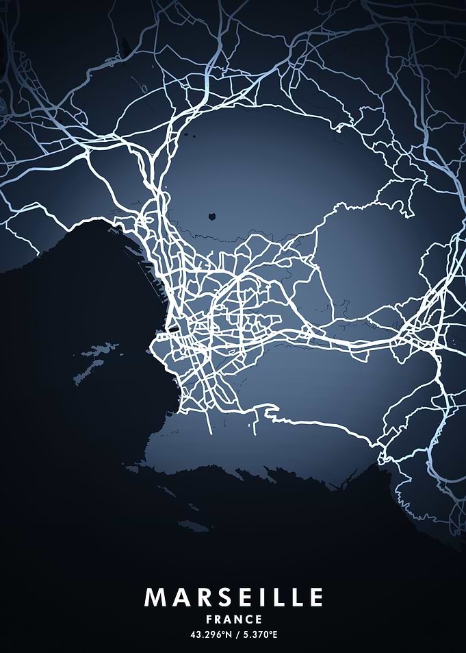 Marseille Map Posters