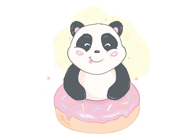 Cute panda donut