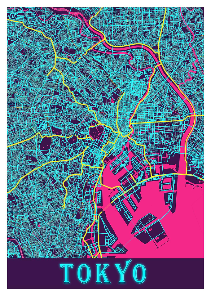 Tokyo Neon City Map
