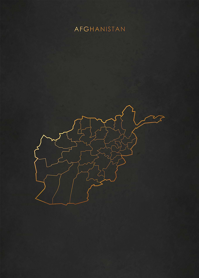 Gold Afghanistan Map