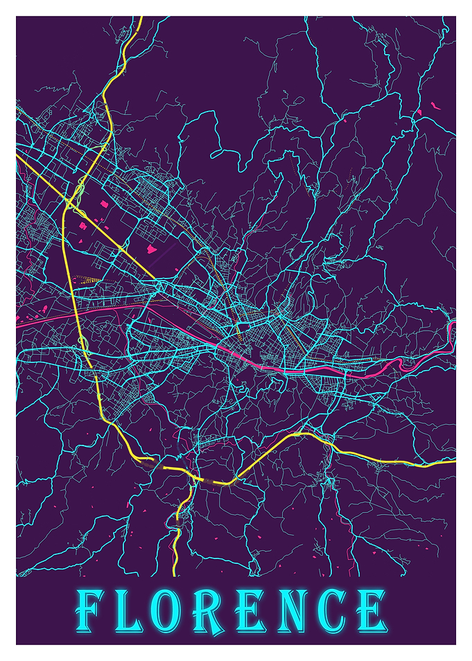 Florence Neon City Map