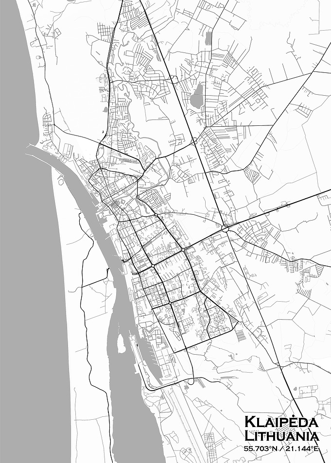 Klaipeda White Map