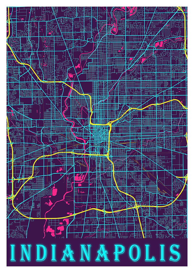 Indianapolis Neon Map
