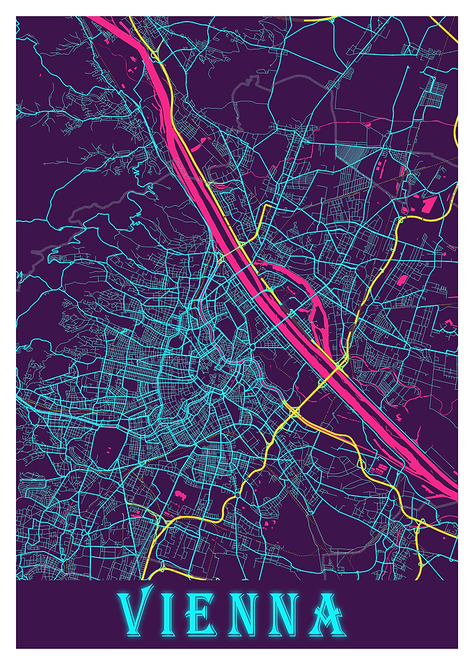 Vienna Neon City Map