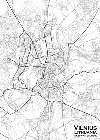 Vilnius White Map