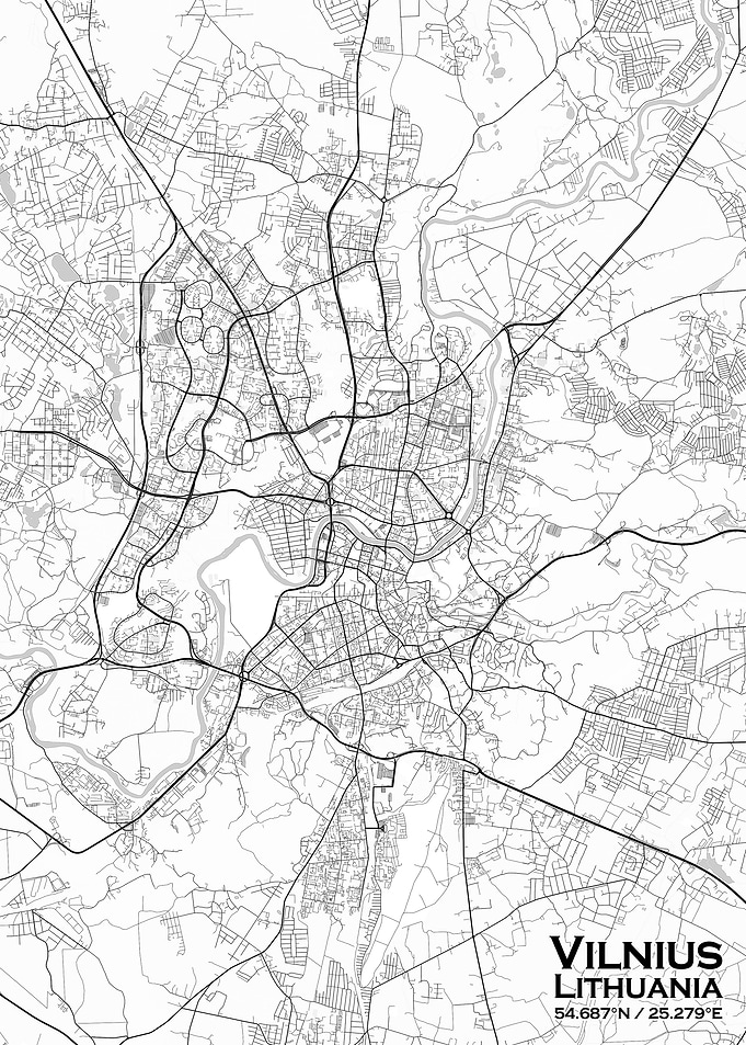 Vilnius White Map