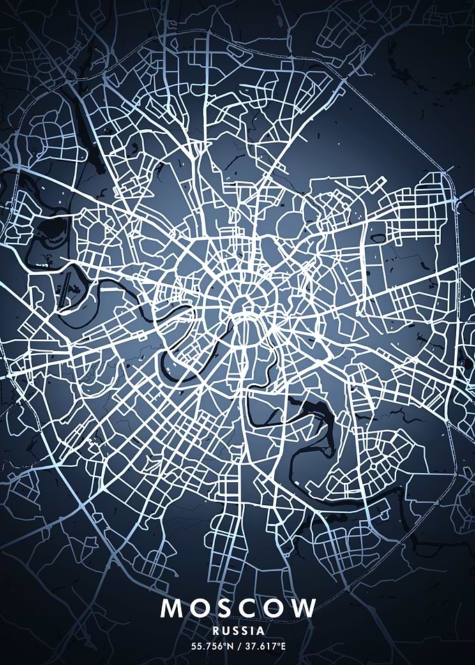 Moscow Map Posters