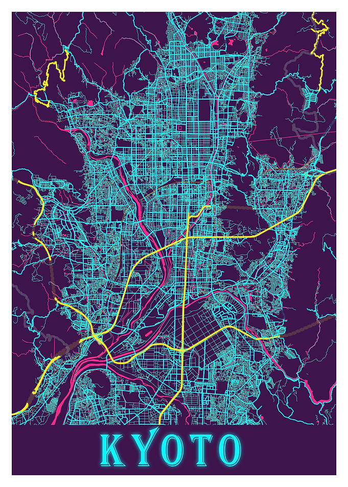 Kyoto Neon City Map