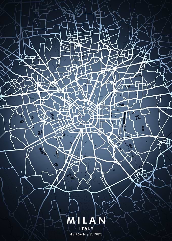 Milan Map Posters