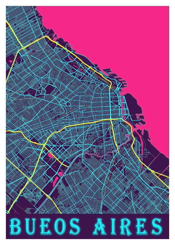 Bueos Aires Neon City Map
