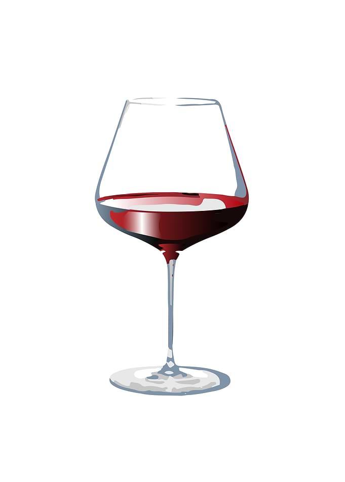 Red wine glass