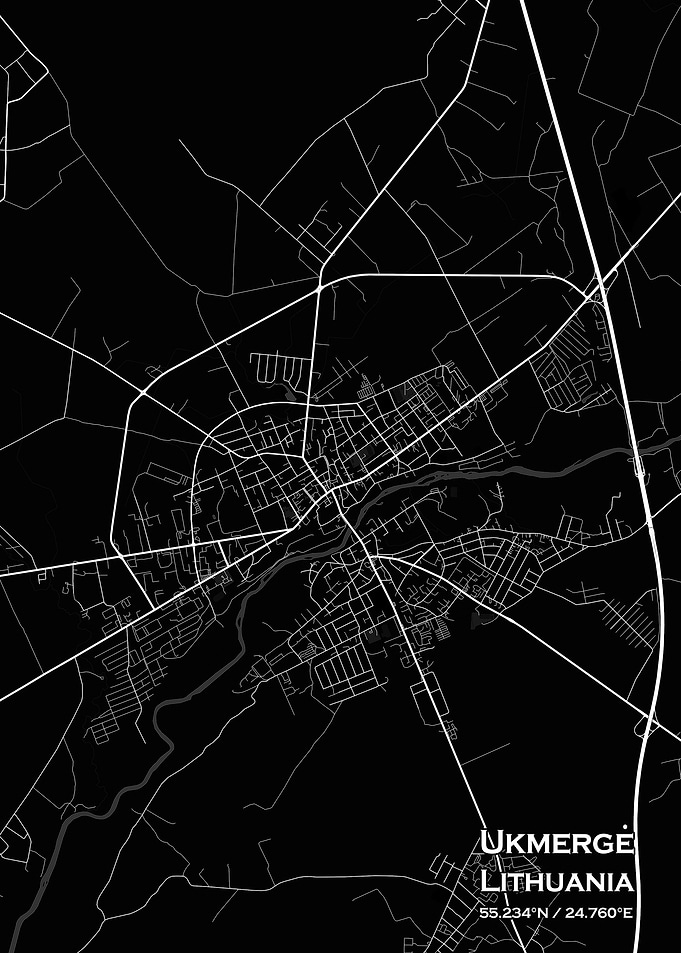 Ukmerge Black Map
