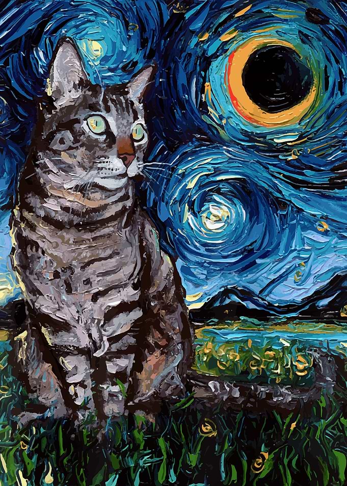 Cat by nature oil painted