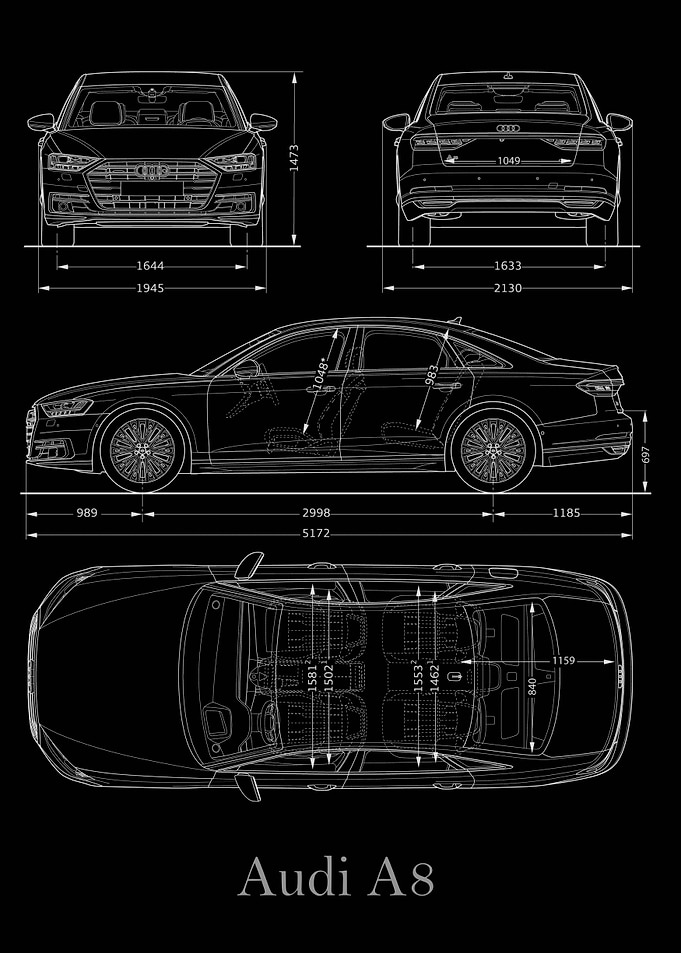 Audi A8 2017 Blueprint
