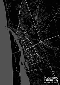 Klaipeda Black Map