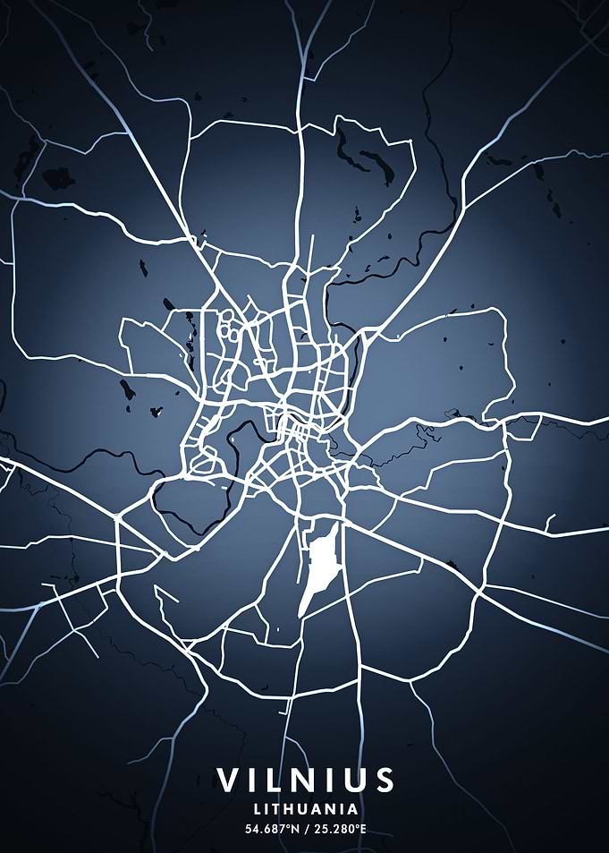Vilnius Map Posters