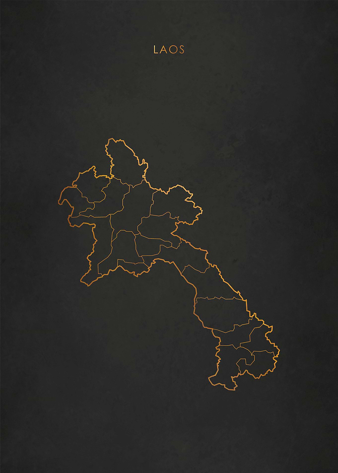 Gold Laos Map