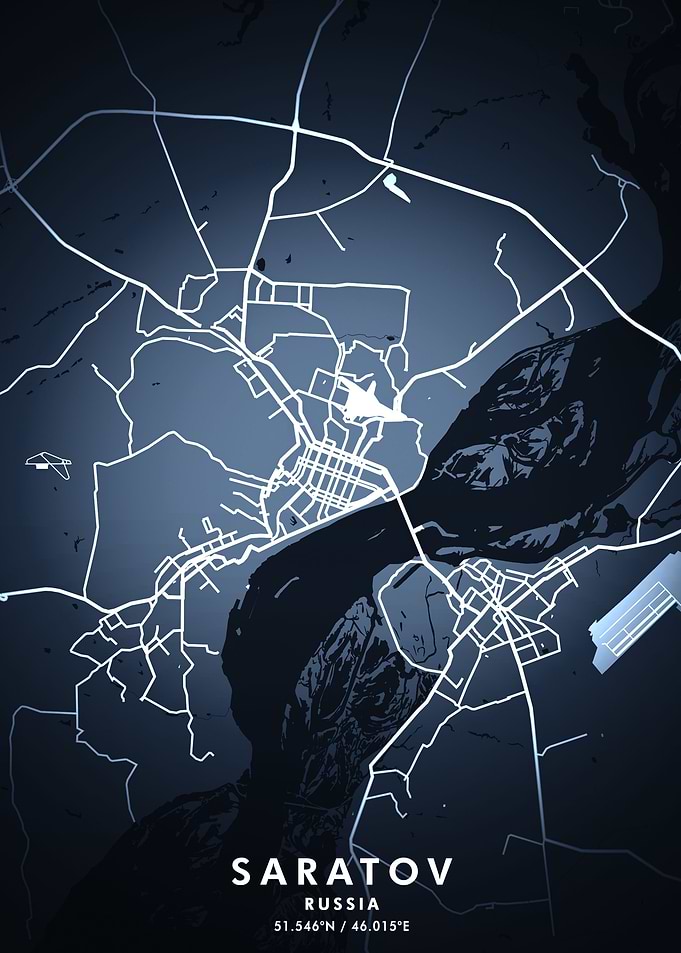 Saratov Map Posters