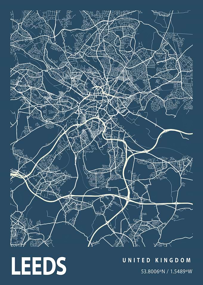 Leeds Blueprint Street Map