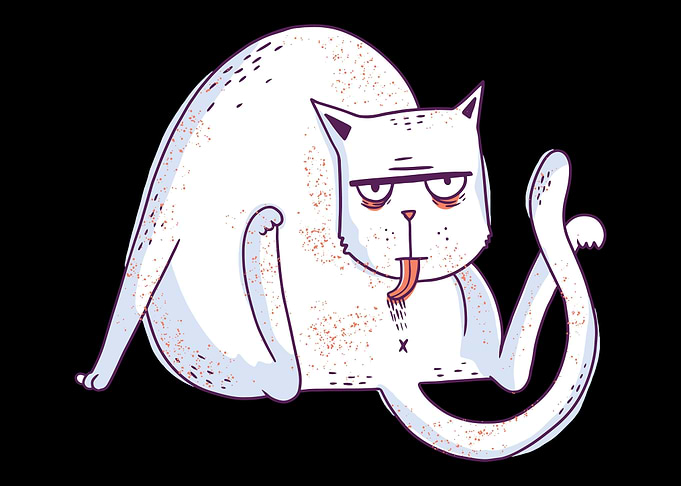Cleaning cat