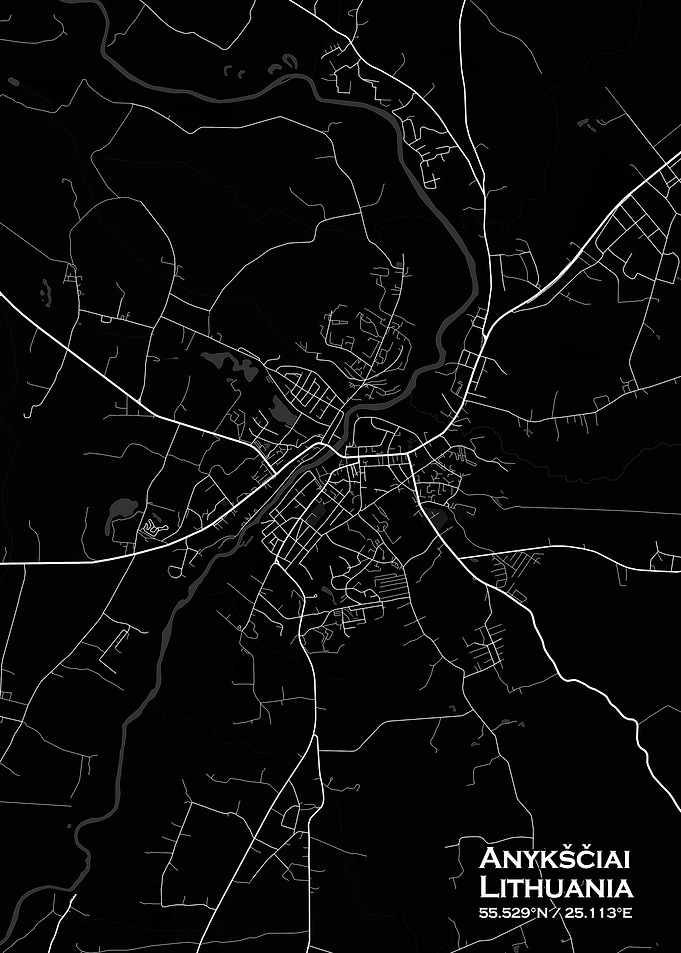 Anyksciai Black Map