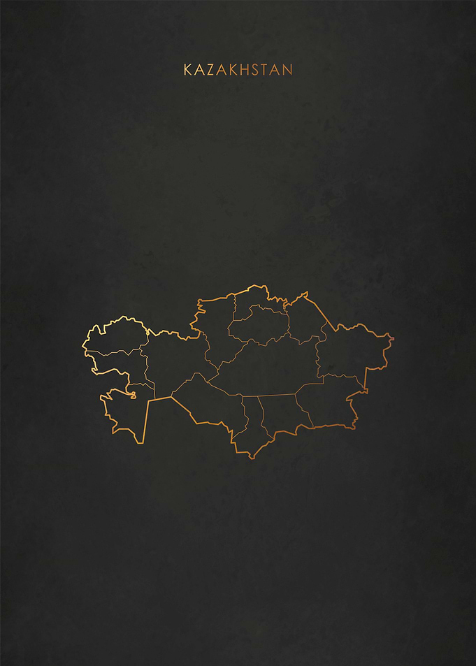 Gold Kazakhstan Map