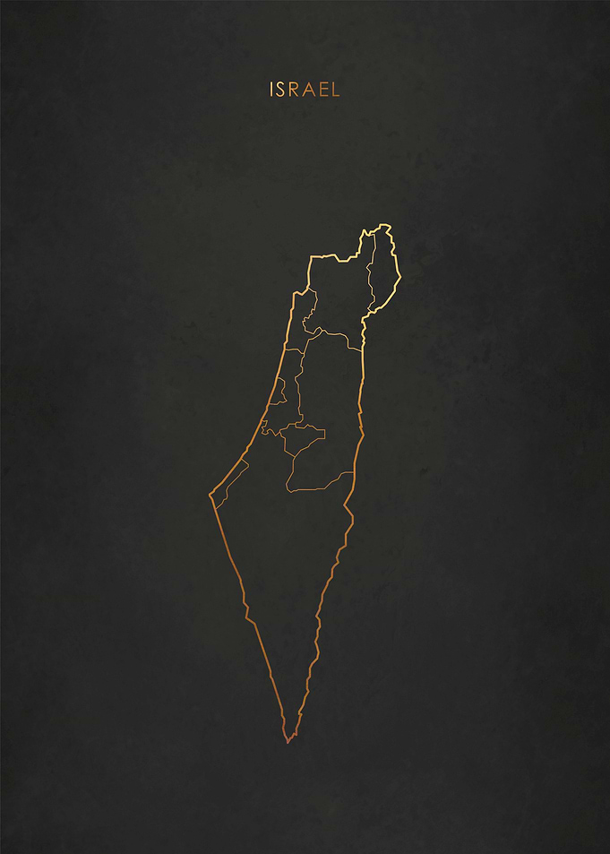 Gold Israel Map